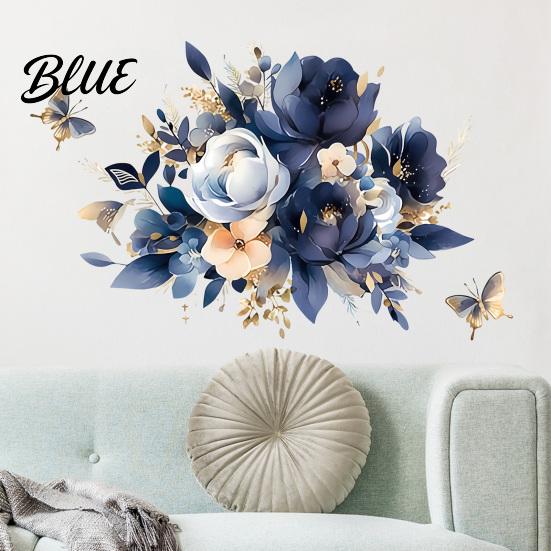Floral Wall Decals Watercolor Flower Stickers Removable Rose And Peony Decals Waterproof PVC Mural Peel Stick Art Decors for Living Room