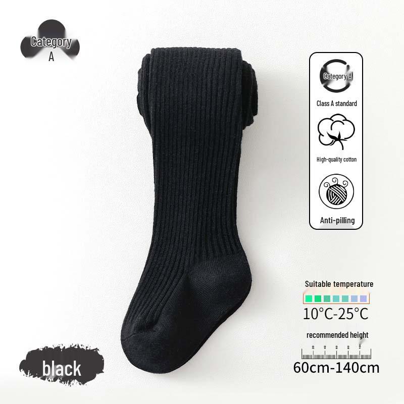 Kids' Combed Cotton Vertical Stripe Pantyhose: Autumn-Winter Leggings & Tights