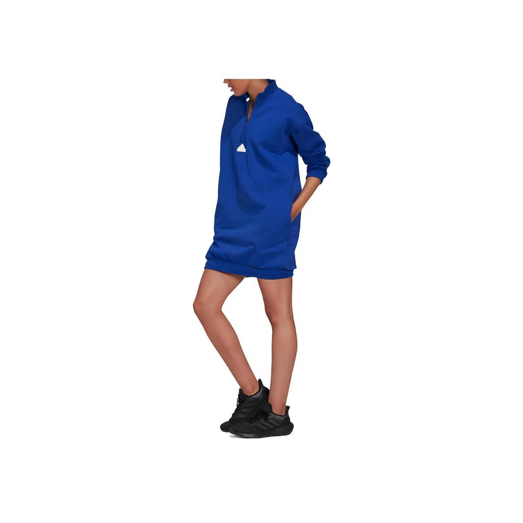 adidas Half-Zip Sweater Dress Semi Lucid Blue Women's Lifestyle Dress HM2894