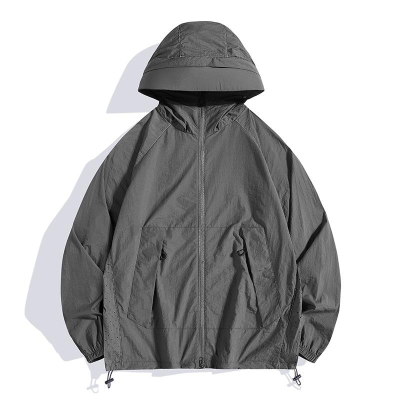 Outdoor Skin Trench Coat Men's Sunscreen Clothing Women's Printing Thin Jacket Waterproof Printing Team Building Clothing