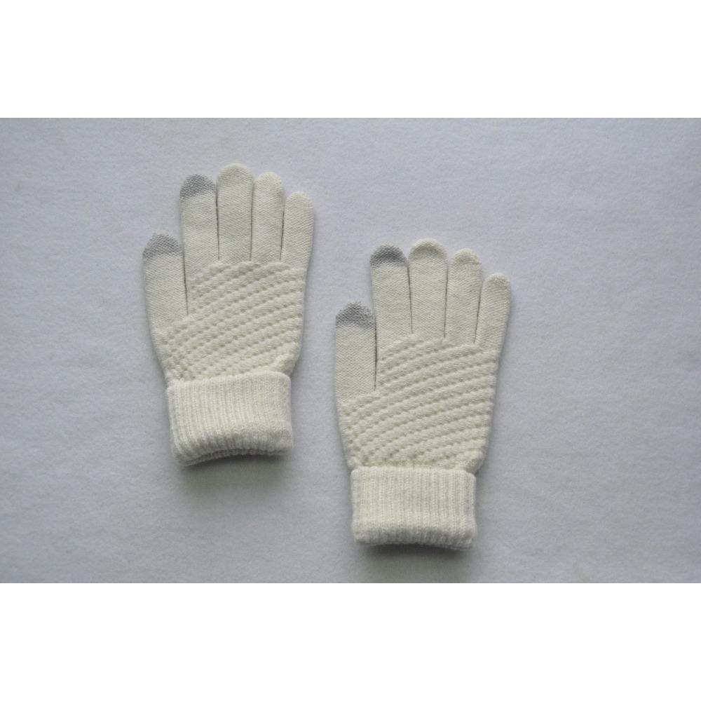 Adult men and women winter warm plush thickened wool gloves, pineapple pattern jacquard