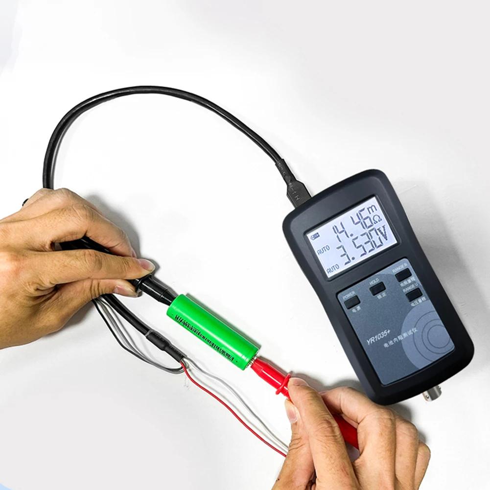 YR1035+ 4-Wire Digital Lithium Battery Resistance Meter High Precision Battery Ohmmeter 100V for Ni-MH Ni-CD Li-ion Battery