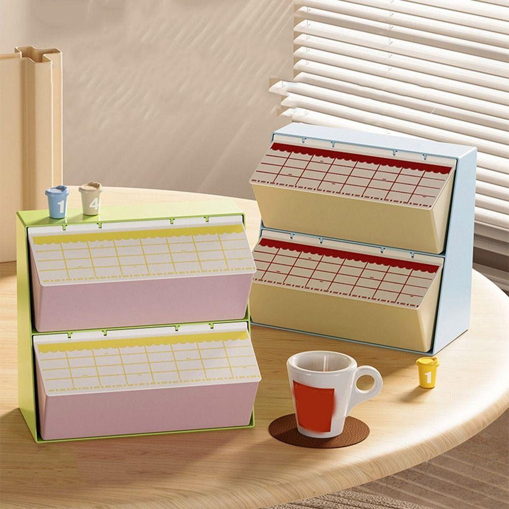Large Capacity Tea Bag Storage Box Dustproof Desktop Storage Box  for Home