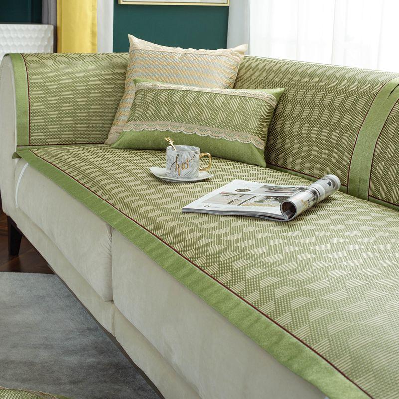 Vasarinis ledinis šilko kilimėlis sofos pagalvėlė Moderni medžio masyvo neslystanti vasaros kilimėlis sofos pagalvėlės rankšluostis