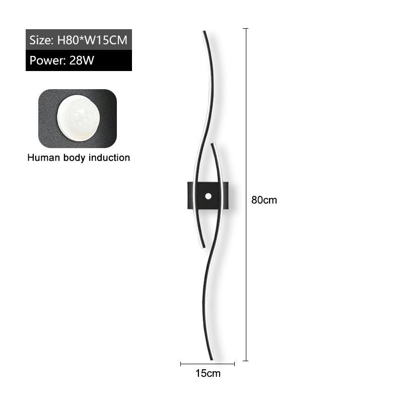 Menschlicher Körper Induktion LED Wandleuchten für Schlafzimmer Wohnzimmer Goldene Wandleuchter Schwarze Goldene LED Wandleuchten Leuchten für Flur