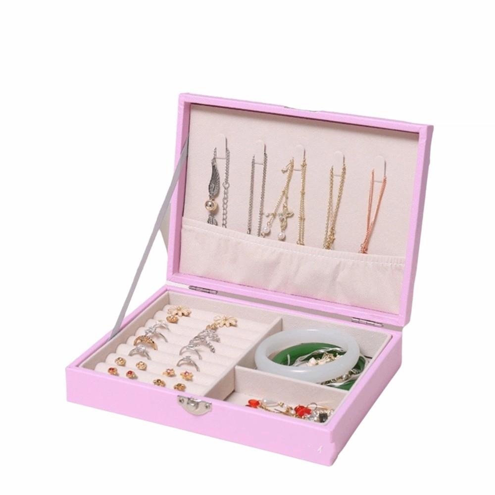 

Многофункциональный кейс для хранения ювелирных изделий Портативная витрина для ювелирных изделий Организация ювелирных изделий розовый