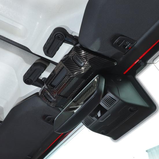 Carbon fiber Over Rearview Mirror Upper Plate Cover Trim for Wrangler JL JT 2024
