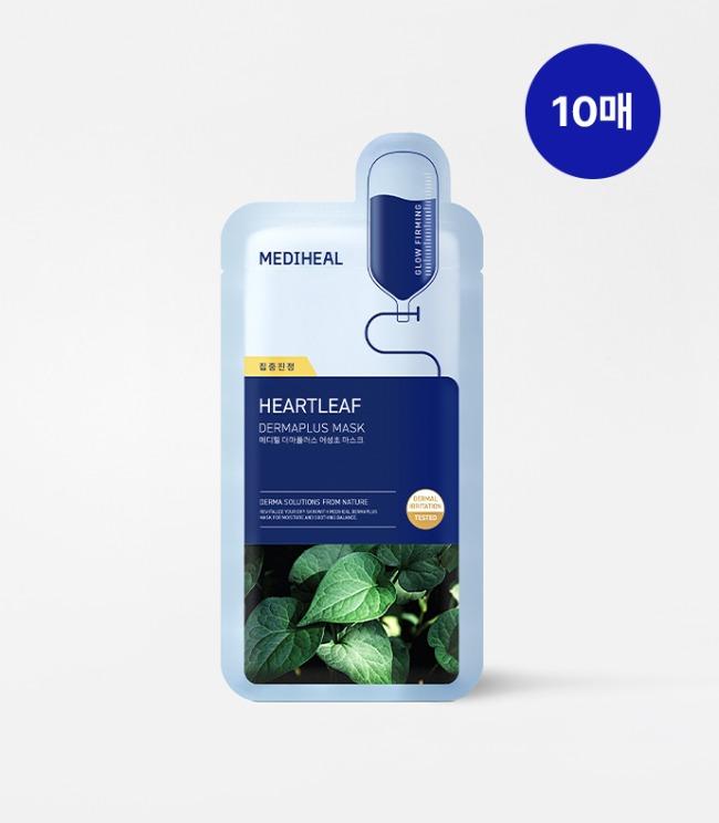 Derma Plus Houttuynia Cordata Mask 10 Sheets [Intensive Soothing]