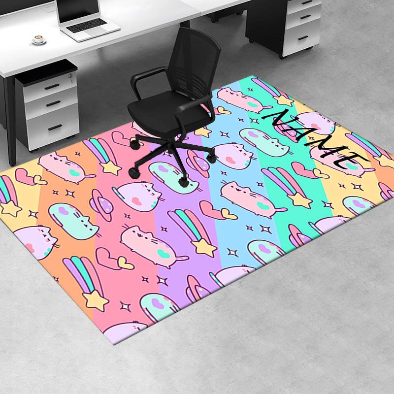 Schattig, Pluizig, Kat Kantoor Tapijt Zacht Polyester Entree Tapijt Wasbaar Antislip Machine Wasbaar In