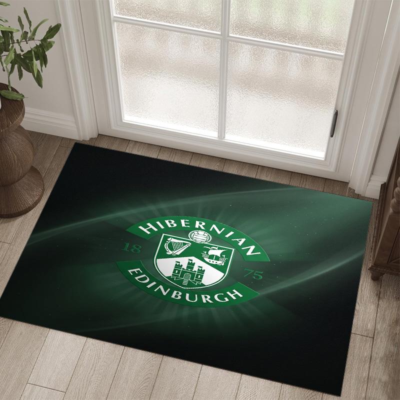 Hibernian FC Design Crystal Velvet Carpet Cozy Non?Slip Printed Rug For Bedroom Living Room Entrance