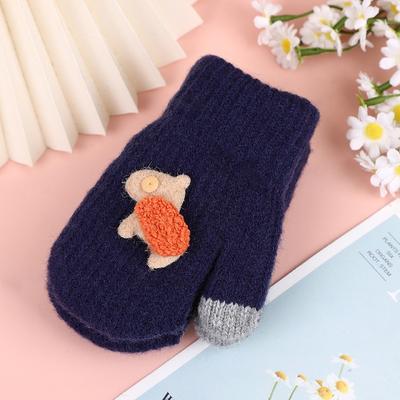 Guantes Infantiles de Dibujos Animados de Alta Calidad Doble Capa A prueba de Frío Guantes de Felpa de Invierno Manoplas Tejidas de Forro Polar Para Niños de 1 a 5 Años