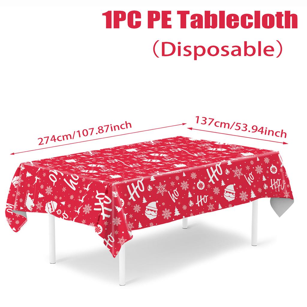 Christmas Plastic Tablecloth Merry Christmas Decorations For Home Table 2026 Navidad Noel Xmas Decor Happy New Year Gift 2026