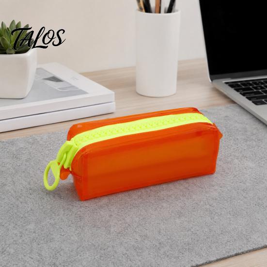 Cute Pencil Pouch Stationery Case, Large Capacity PVC Pouch, Portable Organizer Smooth Zipper Pen for School Office Student Use Exquisite Puller