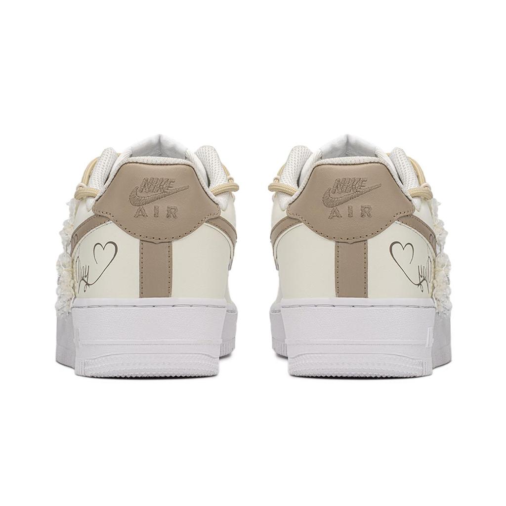 Nike Air Force 1 Height Increasing Height Increasing Low Top Skateboard Shoes GS Beige Brown DH2920-111(TeamA-)