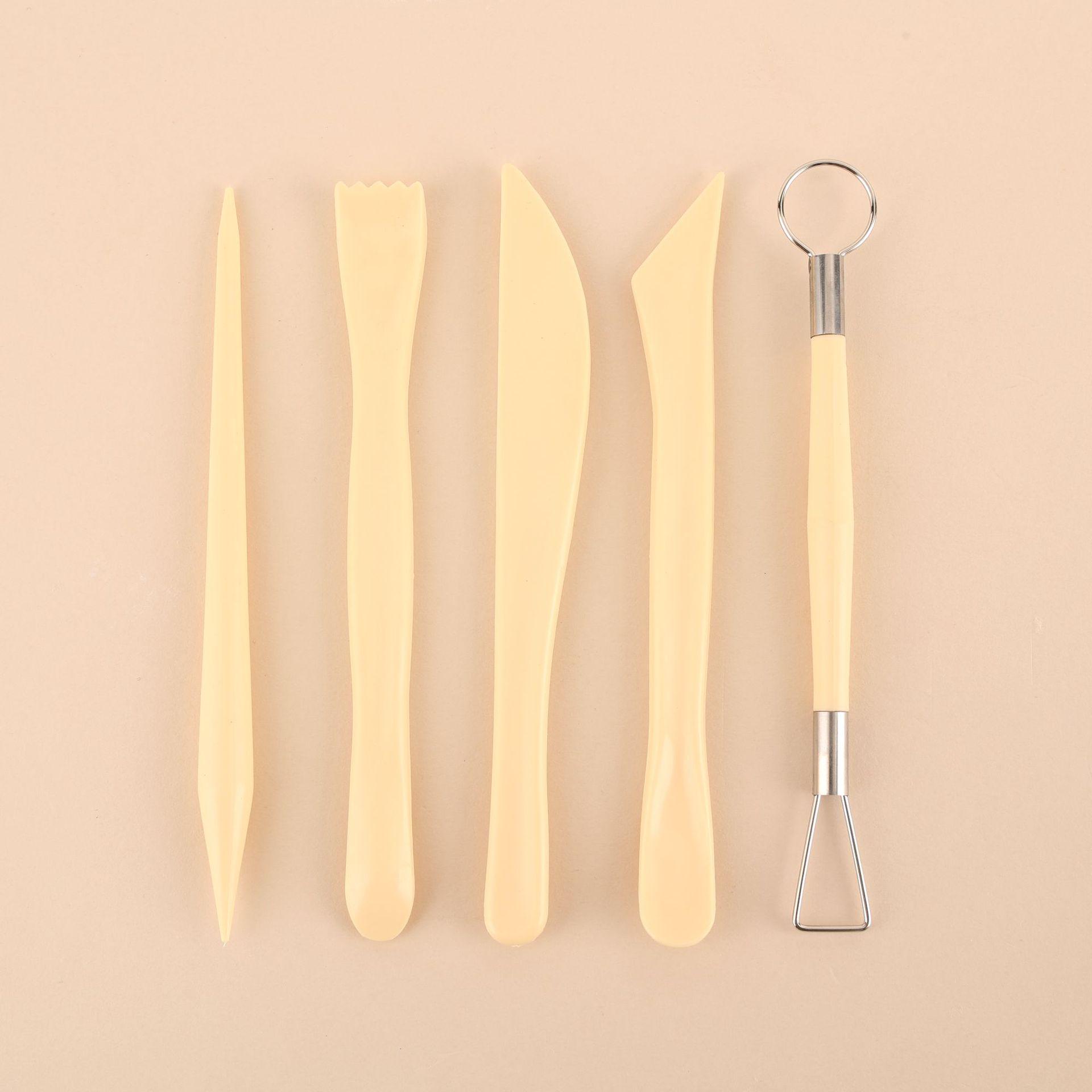 5-Piece Colored Clay Sculpting Tool Set for Pottery and Polymer Clay Art
