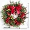 Realistic Design Christmas Wreath Velvet Bow Faux Greenery Wreath  Indoor Decor
