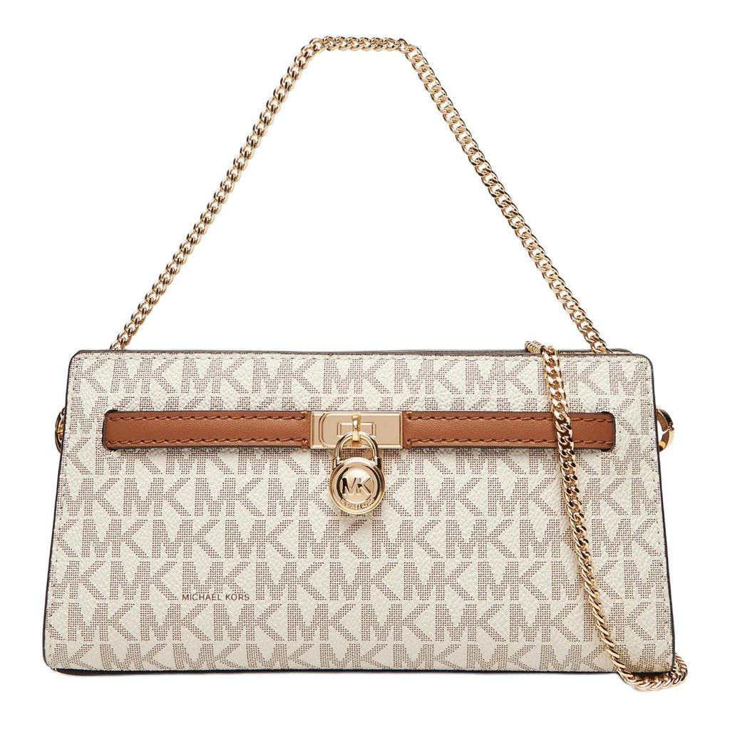 Michael Kors Hamilton Moderne Logo Print Coated Canvas Mini Crossbody Bag Women Crossbody Bag Vanilla-White 32F5GNXC0B-VANILLA