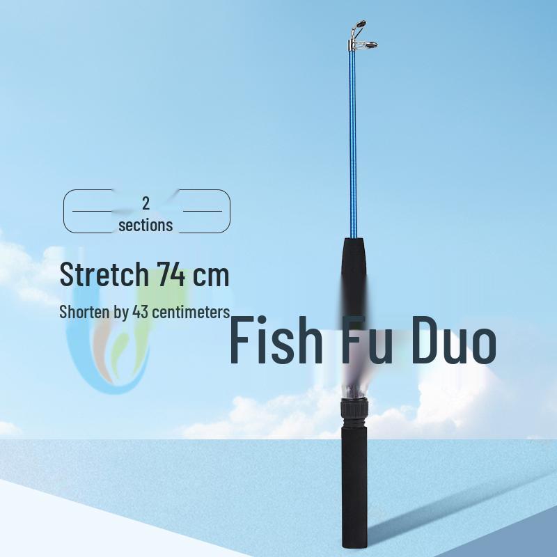 Kids' Retractable Mini Fishing Rod with Reel – Glass Fiber Ice Rod for Crabs & Lobsters