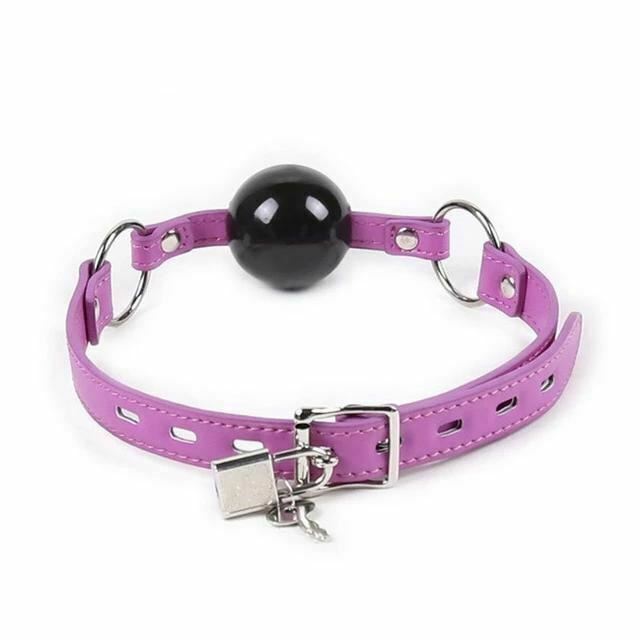 Pink Blue Silicone Ball Gag Locking   Restraints Gags