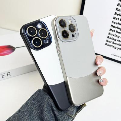 Suitable for IPhone15, Top and Bottom Splicing Two-in-one Phone Case, Apple 14 Matte Skin Feel, 13 Crystal Lens Protection