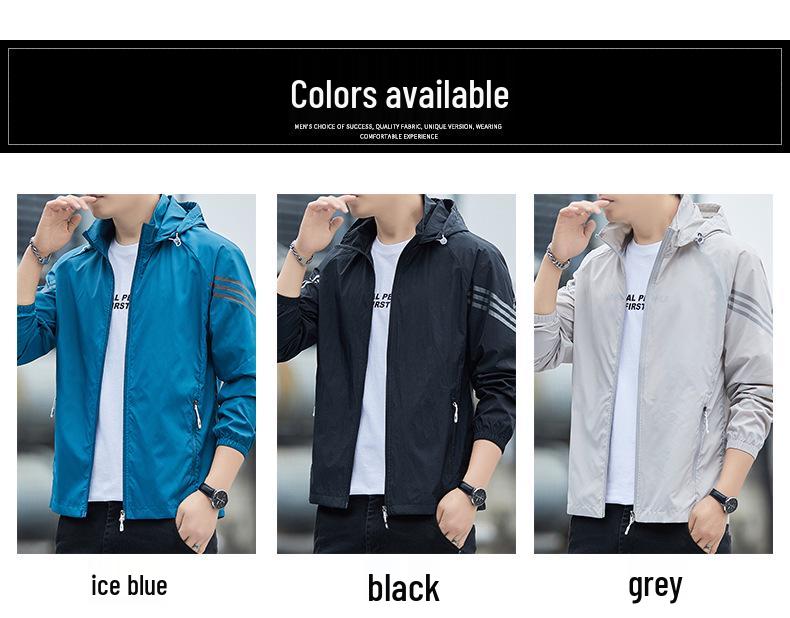 Summer Men's UPF50+ UV Protection Ice Silk Quick-Dry Jacket
