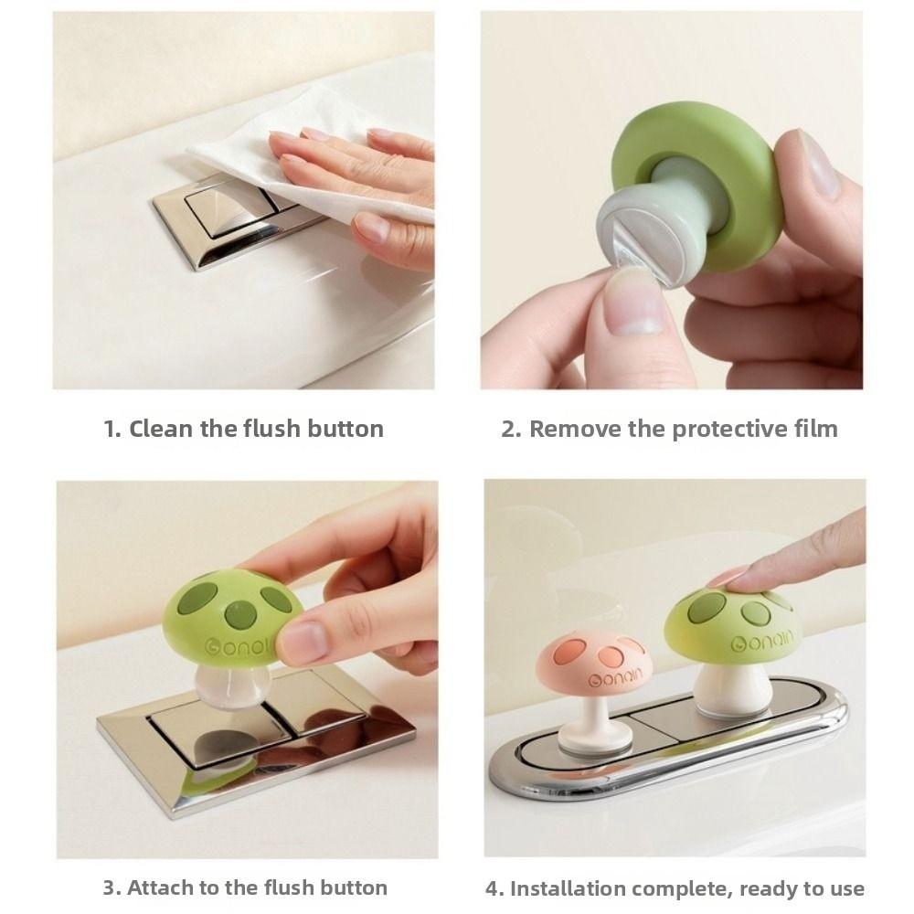 Adhesive Toilet Press Button Mushroom Shaped Toilet Presser Universal Water Tank Push Switch