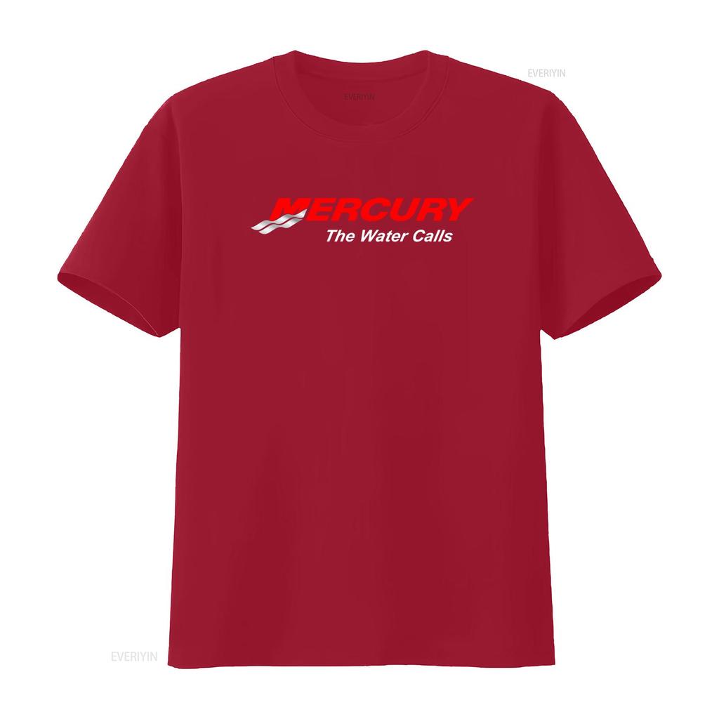Mercury Marine Boats Logo Outboards Mercruiser T Shirt The Water Calls vintage Washed Breathable Versatile Comfortable