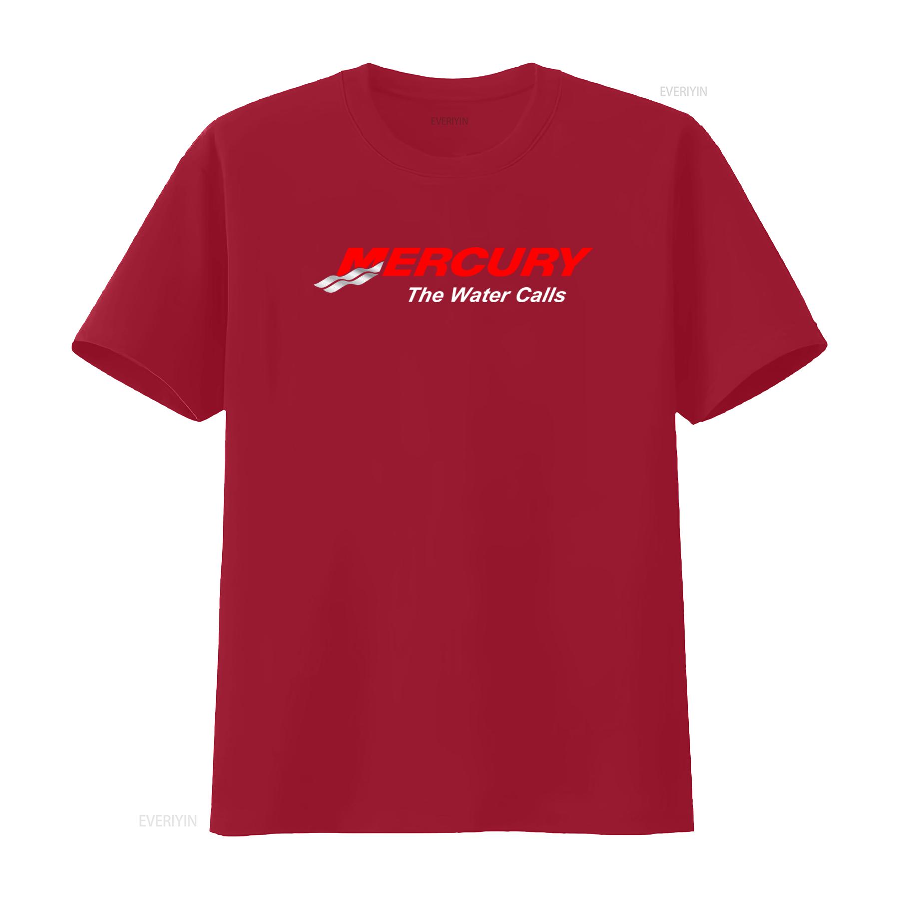 Mercury Marine Boats Logo Outboards Mercruiser T Shirt The Water Calls  vintage Washed Breathable Versatile Comfortable S