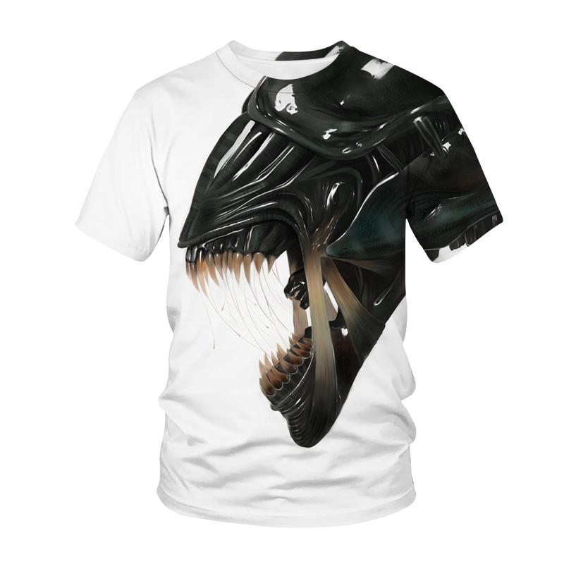 Alien T-Shirts Animal Pattern 3D Print Women Men Casual Short Sleeve T Shirt Y2k Harajuku Streetwear Tees Tops Unisex Clothing