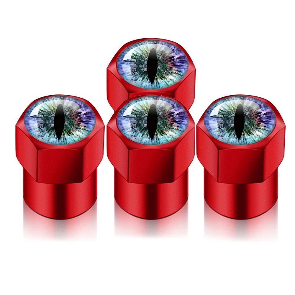 

4PCS/LOT DIY Universal For Cat Eye Dragon Agate Design Car Wheel Tire Air Valve Caps Stem Car Stickers For Cars Motor Auto Accessories Decor Gift червоний