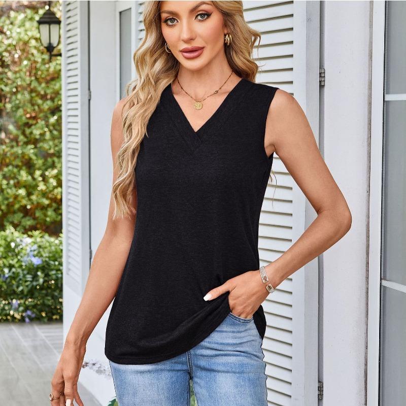 Women's Summer Women's Top V-Neck Loose Sleeveless Casual Vest