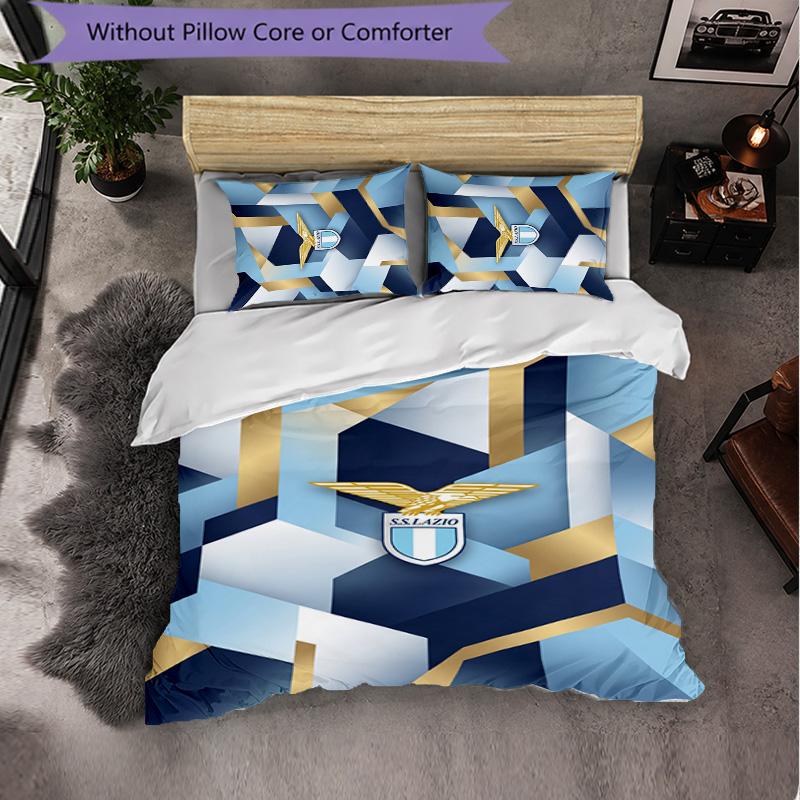 Biancheria da letto a tema Lazio FC Set 3 Pezzi Copripiumino Biancheria da letto decorativa per camera da adolescente Decorazione per la casa
