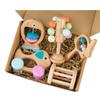 Wooden Baby Colored Hand Rattle Five-Piece Set Children'S Bed Bells Music Early Education Soothing Musical Instrument Toys