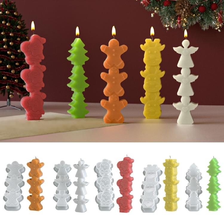 Reusable Holiday Candle Mold Santa Angel Reindeer Silicone Baking Tool For Festive Treats And Home Decoration