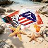 Custom Name Personalized Atletico Madrid Print Beach Towel, for Trip Camping Beach Party Home Decor, Birthday Gift for Family & Friends
