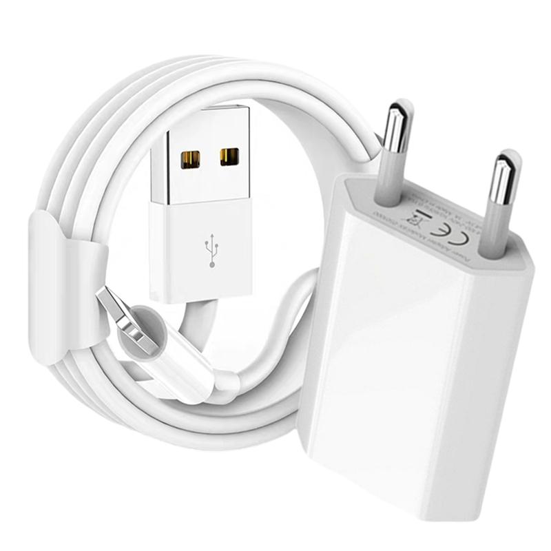 

Оригинальное зарядное устройство EU Fast USB для iPhone 6S 7 8 14 Plus X XR XS 11 12 13 Pro Max, комплект для быстрой зарядки, USB-кабель 1 м 1,5 м 2 м 3 м EU Plug+1m Cable