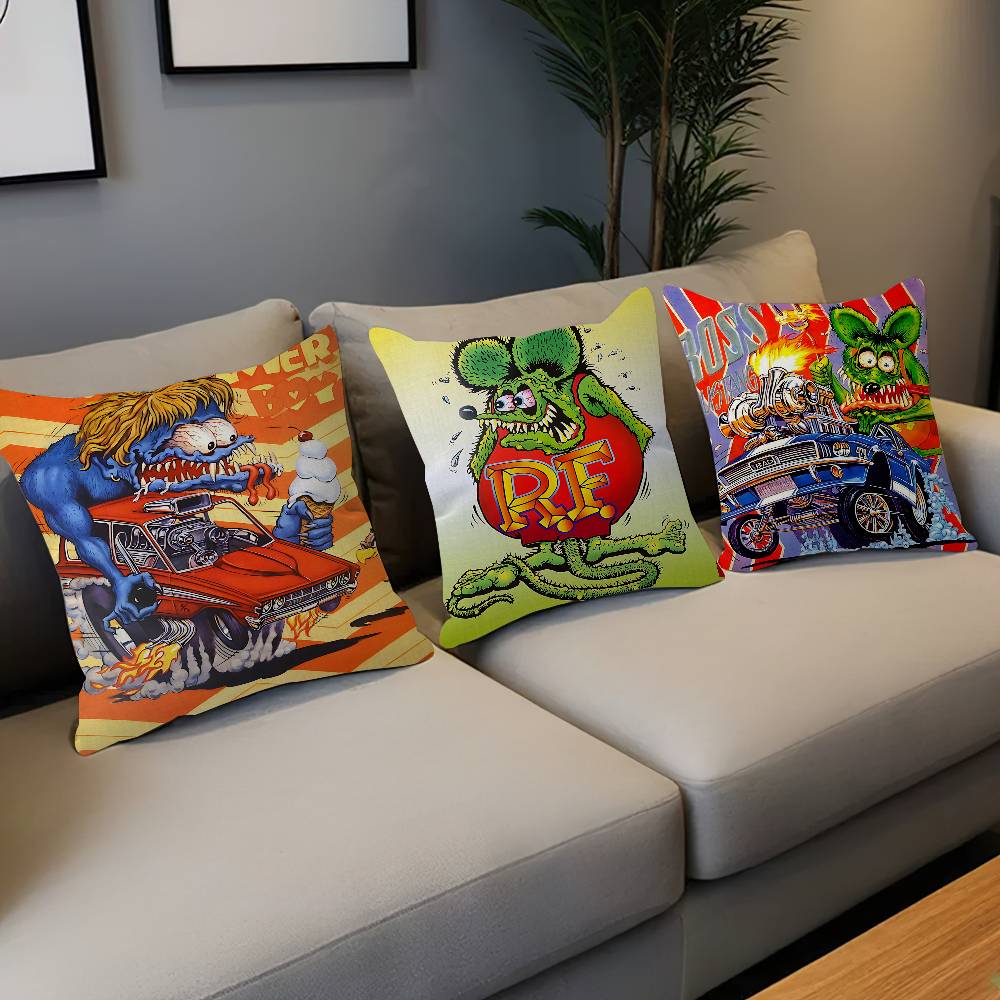 Funny R-Rat F-Fink Pillow Gift Home Office Decoration Bedroom Sofa Car Cushion Cover Case 45x45
