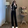 Xiaoxiangfeng Fashion Casual Suit Women's Autumn and Winter Temperament Long Sleeve Wide Leg Pants Two-piece Set