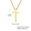 Stainless Steel Simple Cross Pendant Necklace, Multiple Sizes for Men and Women (Model 2103)