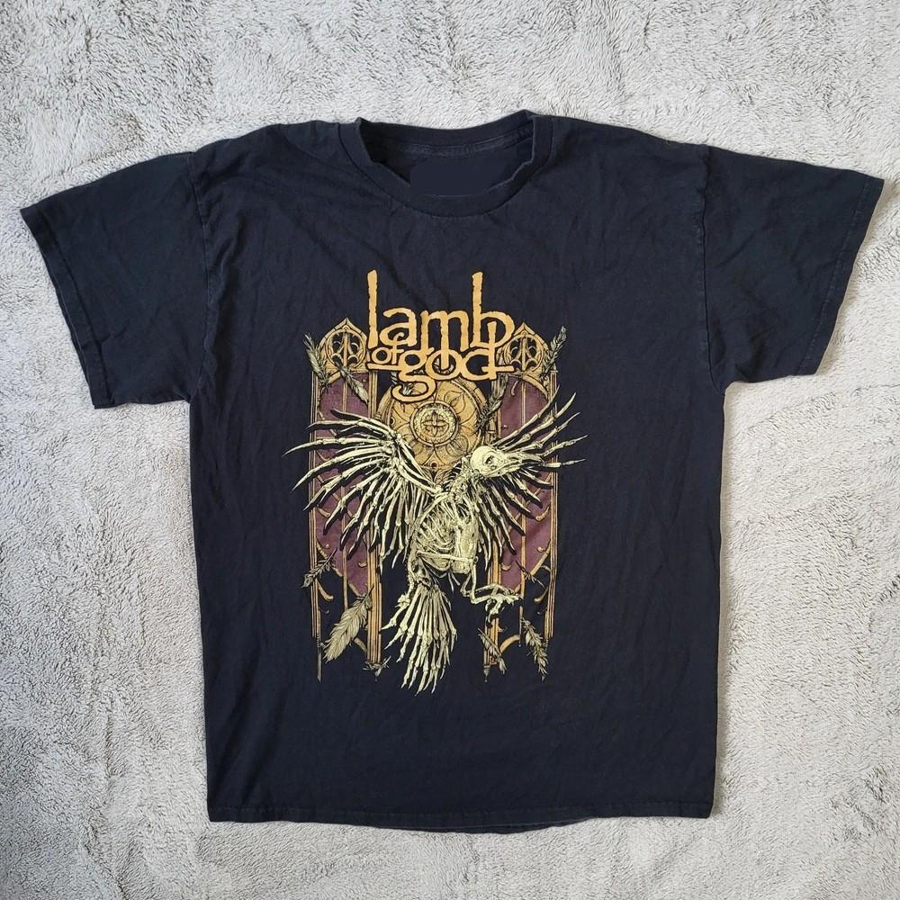 Lamb of God Crow  Black Heavy Metal Band Graphic Short Sleeve Unisex T-Shirt XXXXL