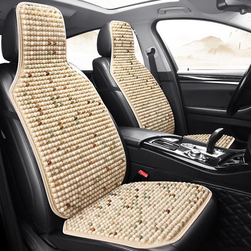 Car Seat Cushion Summer Cooling Mat Single Piece Truck Ventilated Breathable Wooden Bead Universal Car Seat Cover For All Seasons
