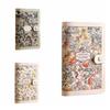 A6 Cash Budget Ledger Flower Printed Leather Savings Book Button Notebook for Money  Office