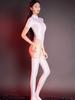Sexy High Cut Bodysuit Sheer See Through Oil Glossy Shiny Elastic  Tights Thong Stain Smooth Yoga Shaping Leotard With Stockings