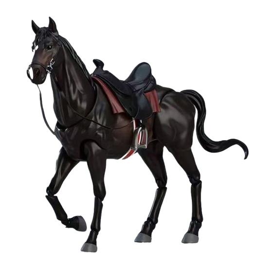 PVC Pferdefigur Bewegliche Gelenke Simulationspferd Figur mit Sattel Miniatur Pferdemodell Sammlerstück Spielzeug Dekoration Ornament