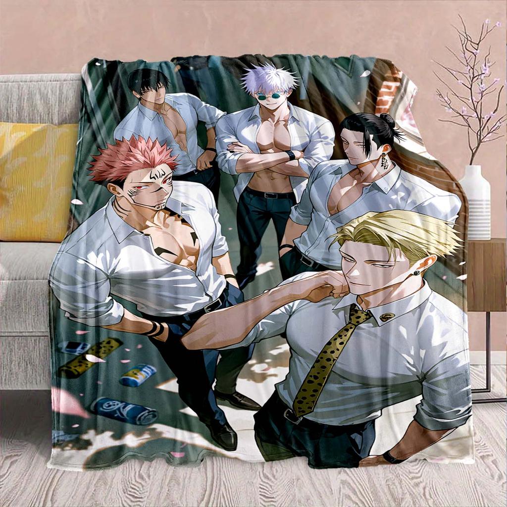 Jujutsu Kaisen Flannel Blanket Soft Warm Throw Cozy Plush Lightweight Sofa Bed Fabric -QJY