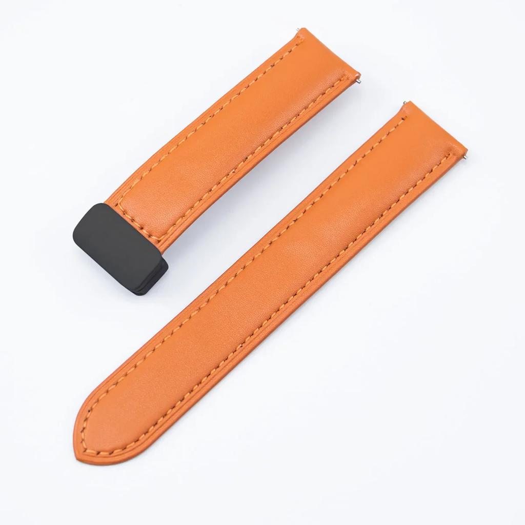 20mm Leather Strap For Samsung Galaxy Watch 6 5 4 7Classic 43mm 47mm 44mm 40mm 42mm 45mm Magnetic Buckle Band for Huawei GTS BIP