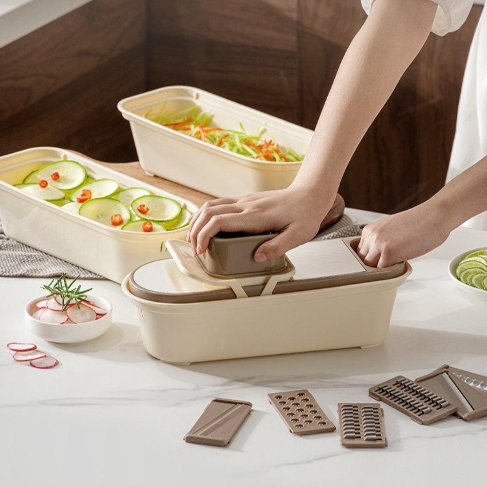 Manual Vegetable Cutter with Hand Protector Speedy Slicing Kitchen Grater With Box Plastic Cucumber Slicer Meal Prep