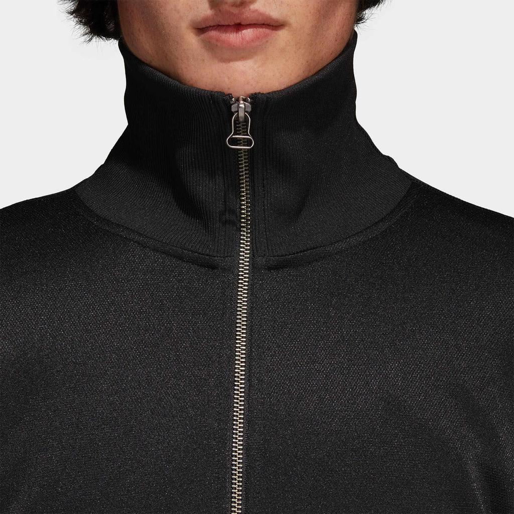 adidas Originals Solid Color Outdoor Casual Sports Polo Long Sleeve Jacket Unisex Jacket Black CD6939