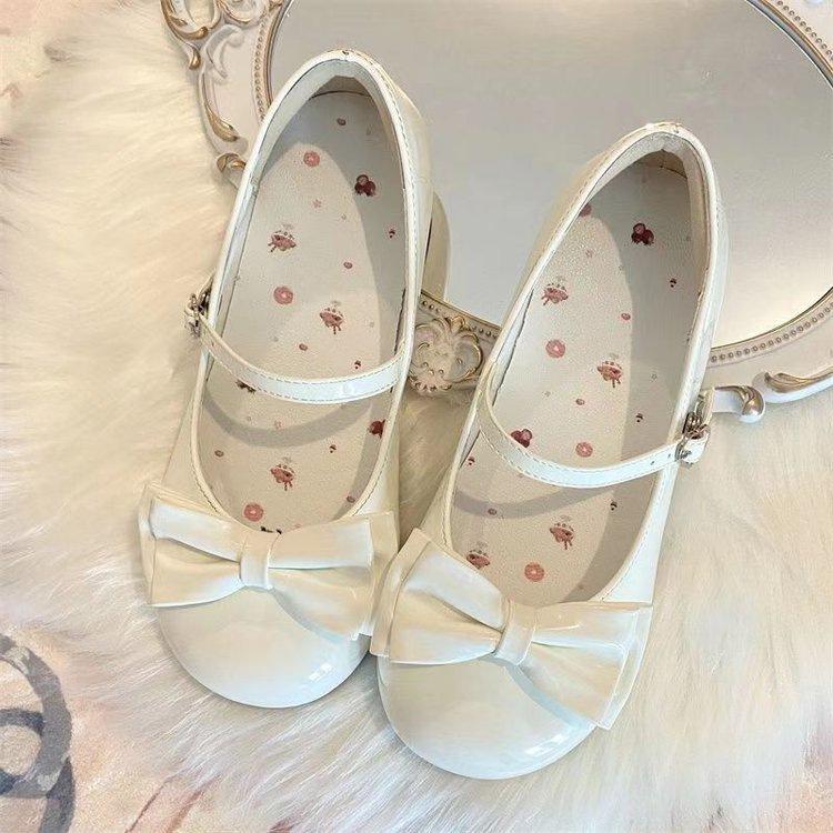 Round Milk Jelly Cute Round Head Single Shoes 2025 Autumn Explosion Foreign Style Flat Versatile Ins Lolita Shoes Campus