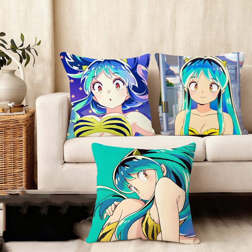 UUrusei YatsuraA Anime Cushion Cover Plush Fabric Soft DoubleSided Printed Sofa Warm Winter Home Child Gift Pillow Case
